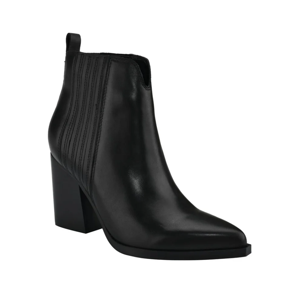 *SOLD* NEW MARC FISHER | Western Slip On Leather Booties - Picture 2 of 4